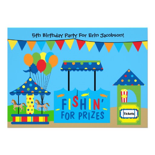 Carnival Theme Birthday Party Invitation