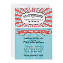 Carnival Themed Wedding Save the Date Announcement