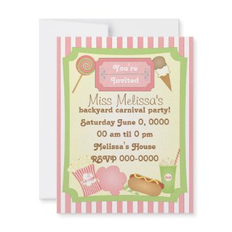 Carnival Treats Personalized Invitation