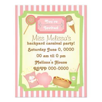 Carnival Treats Personalized Invitation