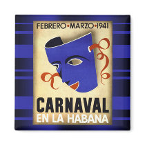 Carnivale in Havana 1941 Vintage Magnet magnet