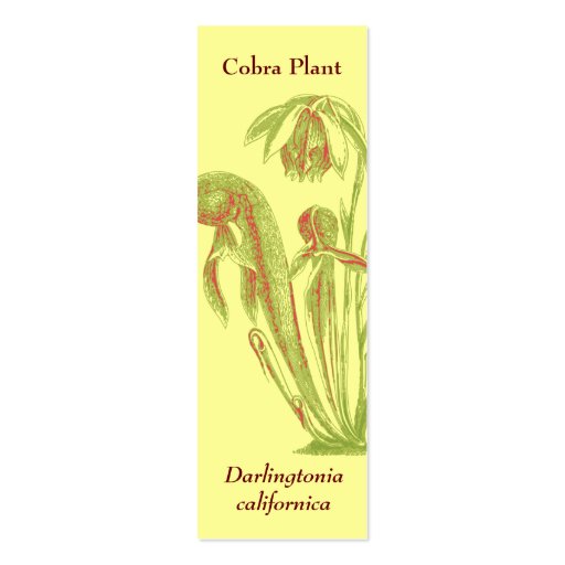 Carnivorous Plant Mini-Bookmark Business Card Template (back side)