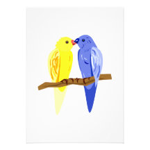 Carol & Carl Canary Custom Invitation