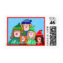 Carolers #2 Red Border postage by Perlyyyy Carolers #2 Red Border postage