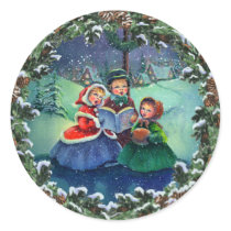 CAROLERS & FIR WREATH by SHARON SHARPE stickers by sharonsharpe CAROLERS & FIR WREATH by SHARON SHARPE stickers