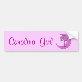 Carolina Girl Pink Palmetto Bumper Sticker