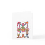 Caroling Flamingos Holiday Notecard