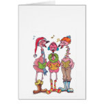 Caroling Flamingos Holiday Notecard