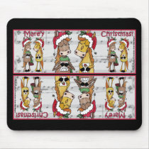 Caroling Horses 'Mare'y Christmas mousepads
