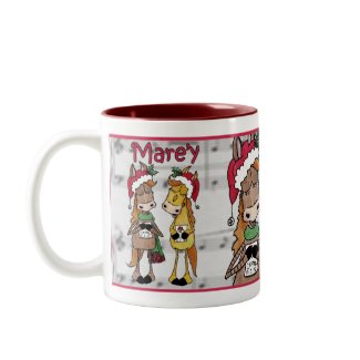 Caroling Horses 'Mare'y Christmas mug