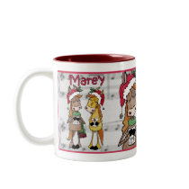 Caroling Horses 'Mare'y Christmas mugs