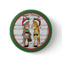 Caroling Horses 'Mare'y Christmas Round button