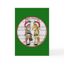 Caroling Horses 'Mare'y Christmas Round cards