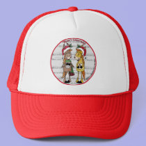 Caroling Horses 'Mare'y Christmas Round hats