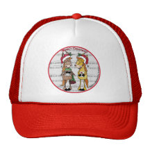 Caroling Horses 'Mare'y Christmas Round Hat