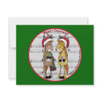 Caroling Horses 'Mare'y Christmas Round Announcement