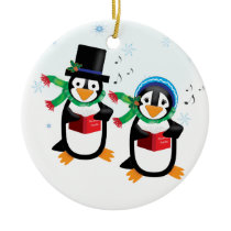 Caroling Penguin Family Ornament ornaments