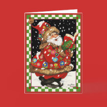 Caroling Santa cards