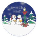 caroling snowman stickers