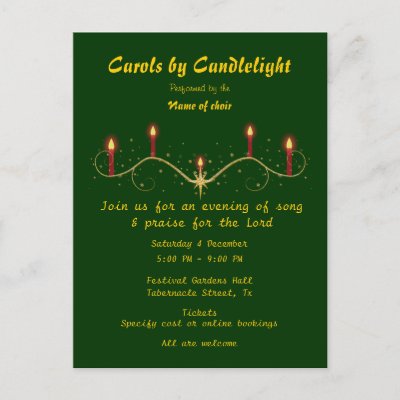Celebrate the Messiah by holding a carols by candlelight Christmas 