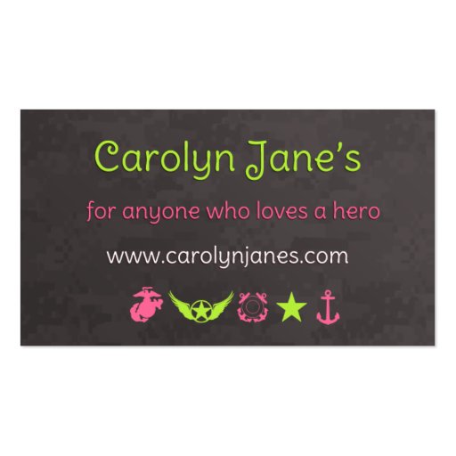 Carolyn's New Business Cards (front side)