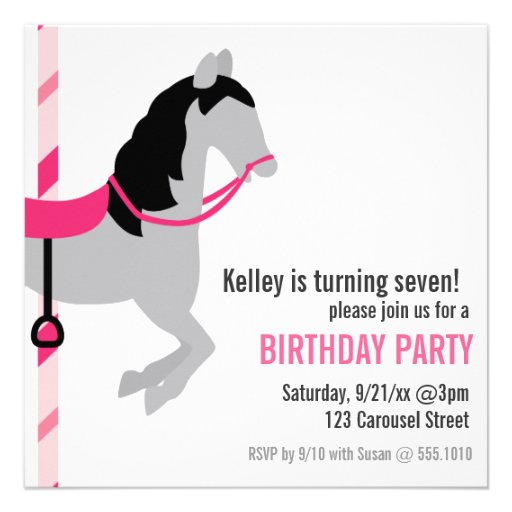 Carousel Birthday Party Invitation