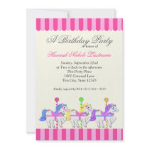 Carousel Birthday Pink Personalized Invitation