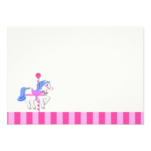 Carousel Birthday Pink Personalized Invitation