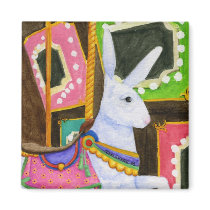 Carousel Bunny Magnet