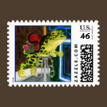 Carousel Frog - Lily Postage Stamp stamps