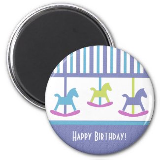 Carousel Happy Birthday Magnet magnet