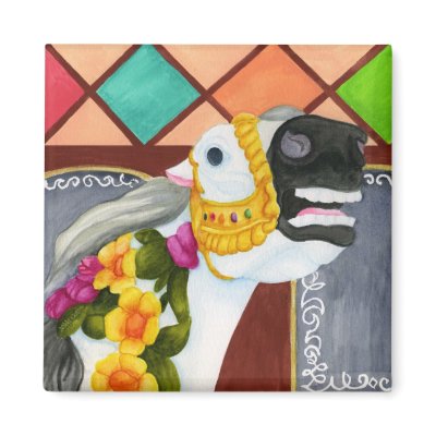 Carousel Horse 2 Magnet by 13BlackCatsDesigns