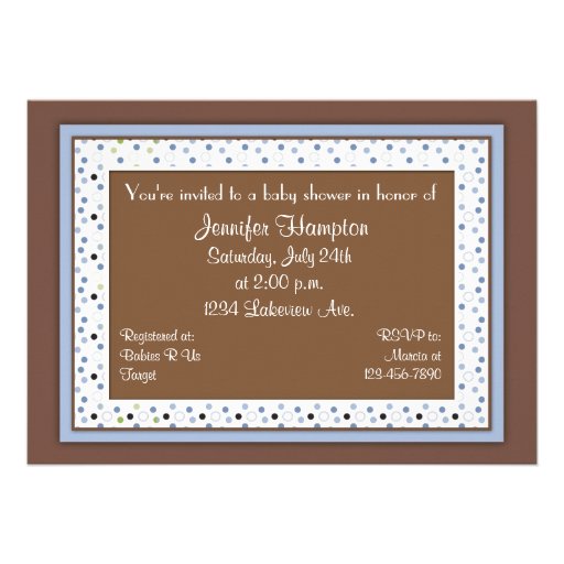 Carousel Horse Baby Boy Shower Inviation Personalized Invites