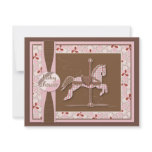 Carousel Horse Baby Girl Shower Invitation