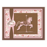 Carousel Horse Baby Girl Shower Invitation
