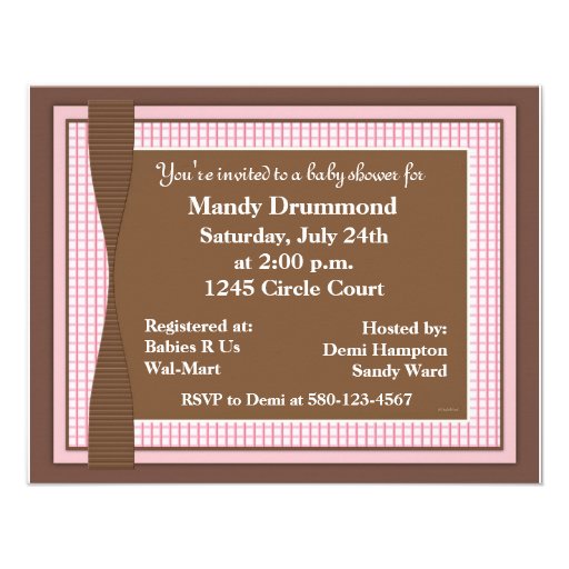 Carousel Horse Baby Girl Shower Invitation