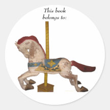 Carousel Horse Bookplate Sticker