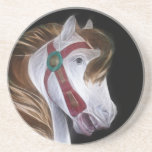 Carousel horse head beverage coaster