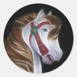 Carousel horse head round stickers