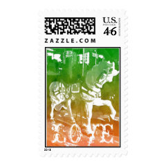 Carousel Horse LOVE Wedding Postage Stamps