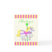 Carousel Horse Note Pink and Yellow Cards