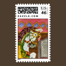 Carousel Horse Postage Stamp