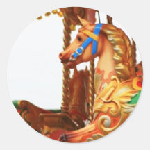 Carousel Horse Round Sticker