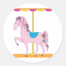 Carousel Horse Round Stickers