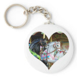 Carousel Horses Heart Keychain