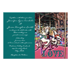 Carousel Horses Love Carnival Wedding Invitations