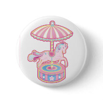 Carousel Pony Button