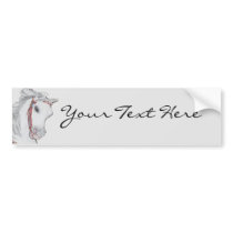 Carousel Pony Colored Pencil Drawing Bumper Sticker