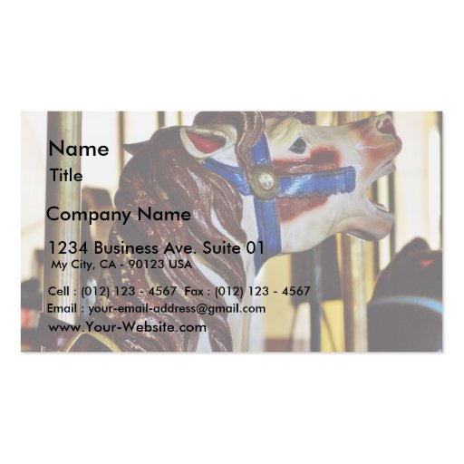 Carousels Horses Rides Amusement Parks Business Card Templates (front side)