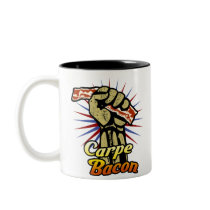 Carpe Bacon $17.95 Two Toned Coffee Mug